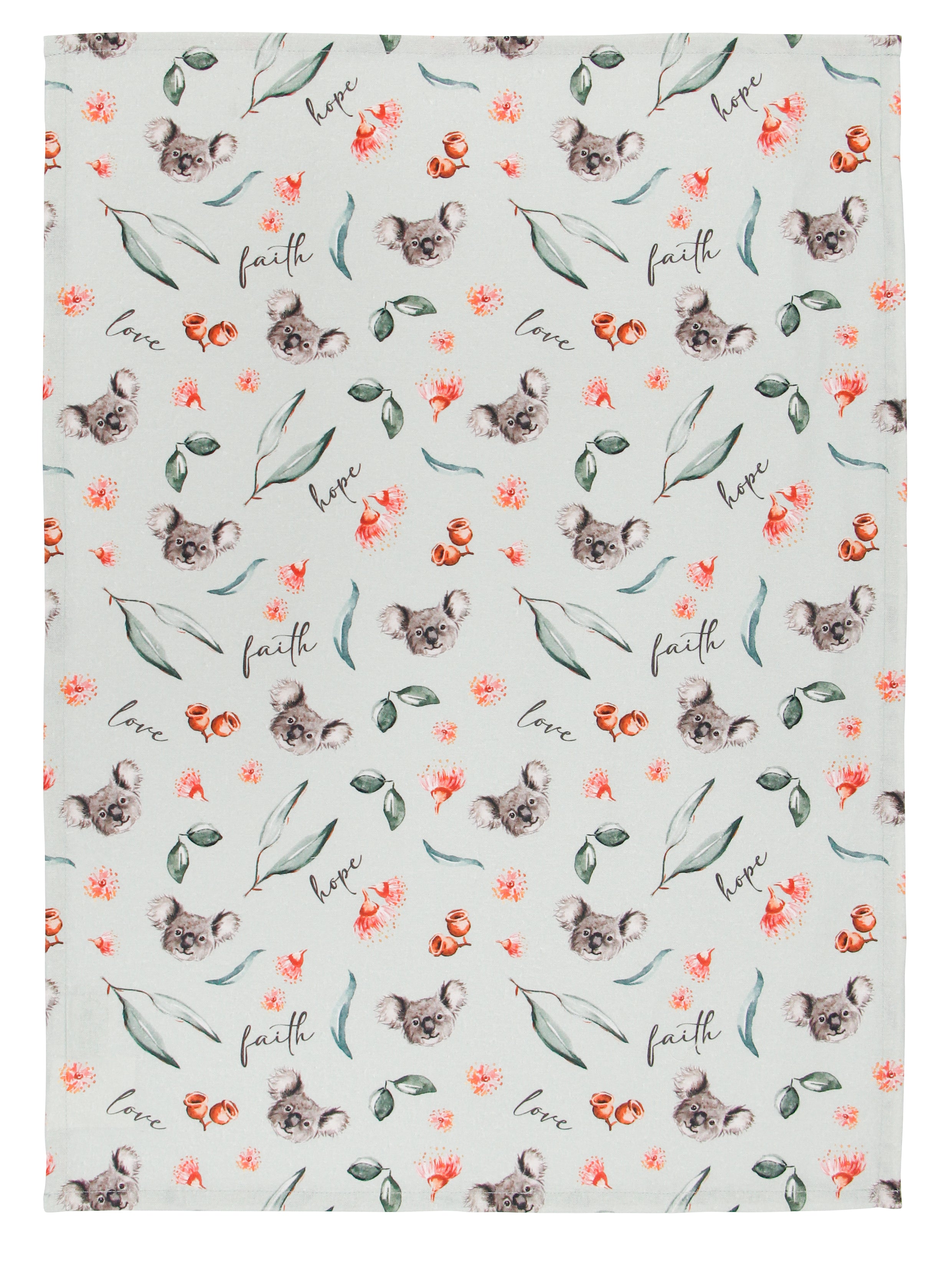Tea Towel: Koala Faith, Hope, Love (Fig Hill Farm)