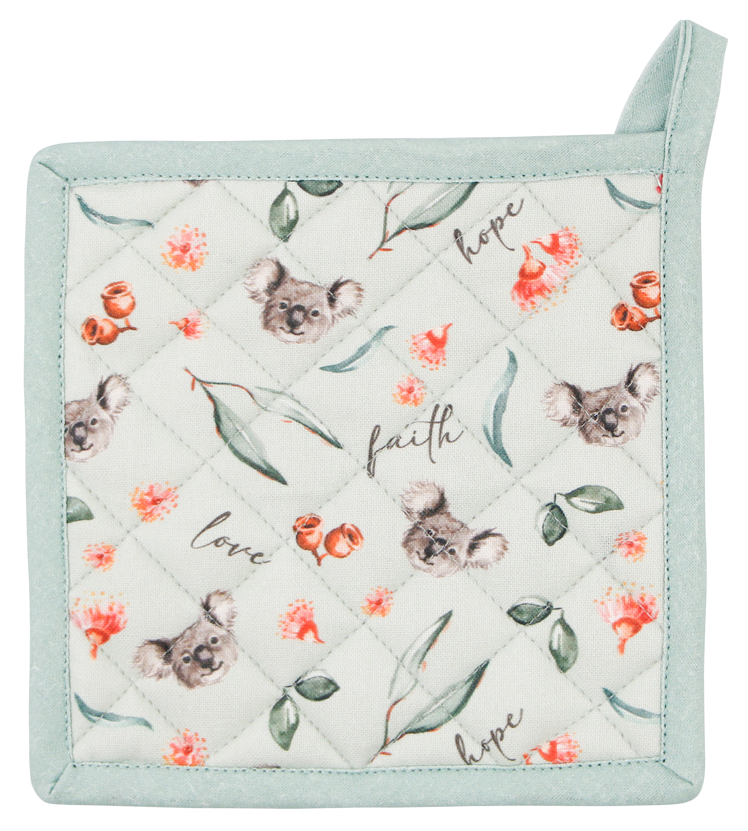 Pot Holder: Koala Faith, Hope, Love (Fig Hill Farm)