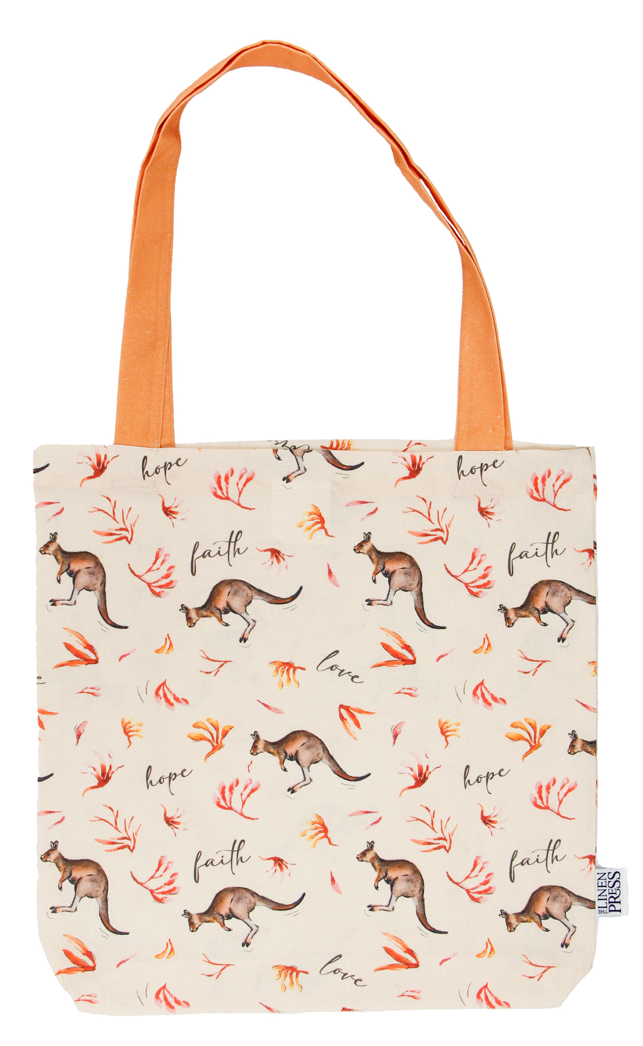 Reusable Tote Bag: Kangaroo Faith, Hope, Love (Fig Hill Farm)