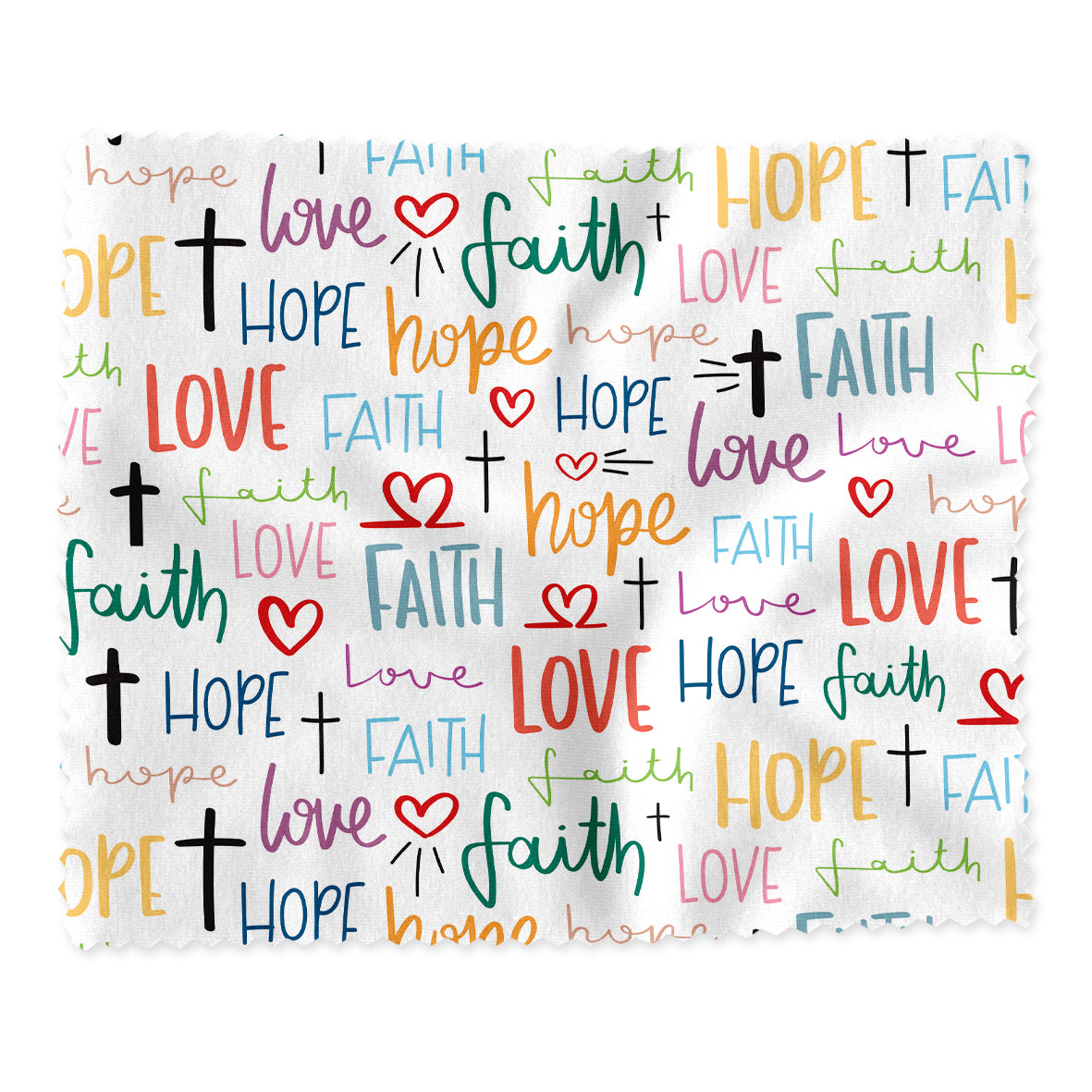 Lens Cloth: Faith, Hope, Love Words Pattern