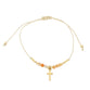 Bracelet: Cross, Gold/Stainless Steel, Peach