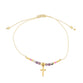 Bracelet: Cross, Gold/Stainless Steel, Pastels