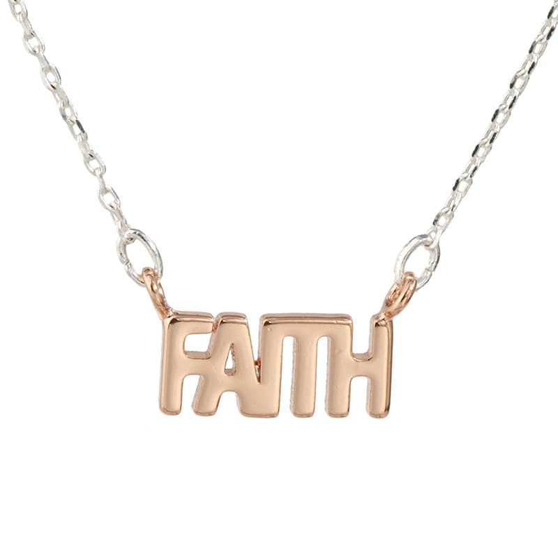 Necklace: Silver & Rose Gold, Faith