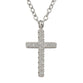 Necklace: Cross, Rhodium & Zircon