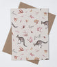 Greeting Card - Kangaroo Pattern Pro 3-3 (Fig Hill Farm) (Australiana)