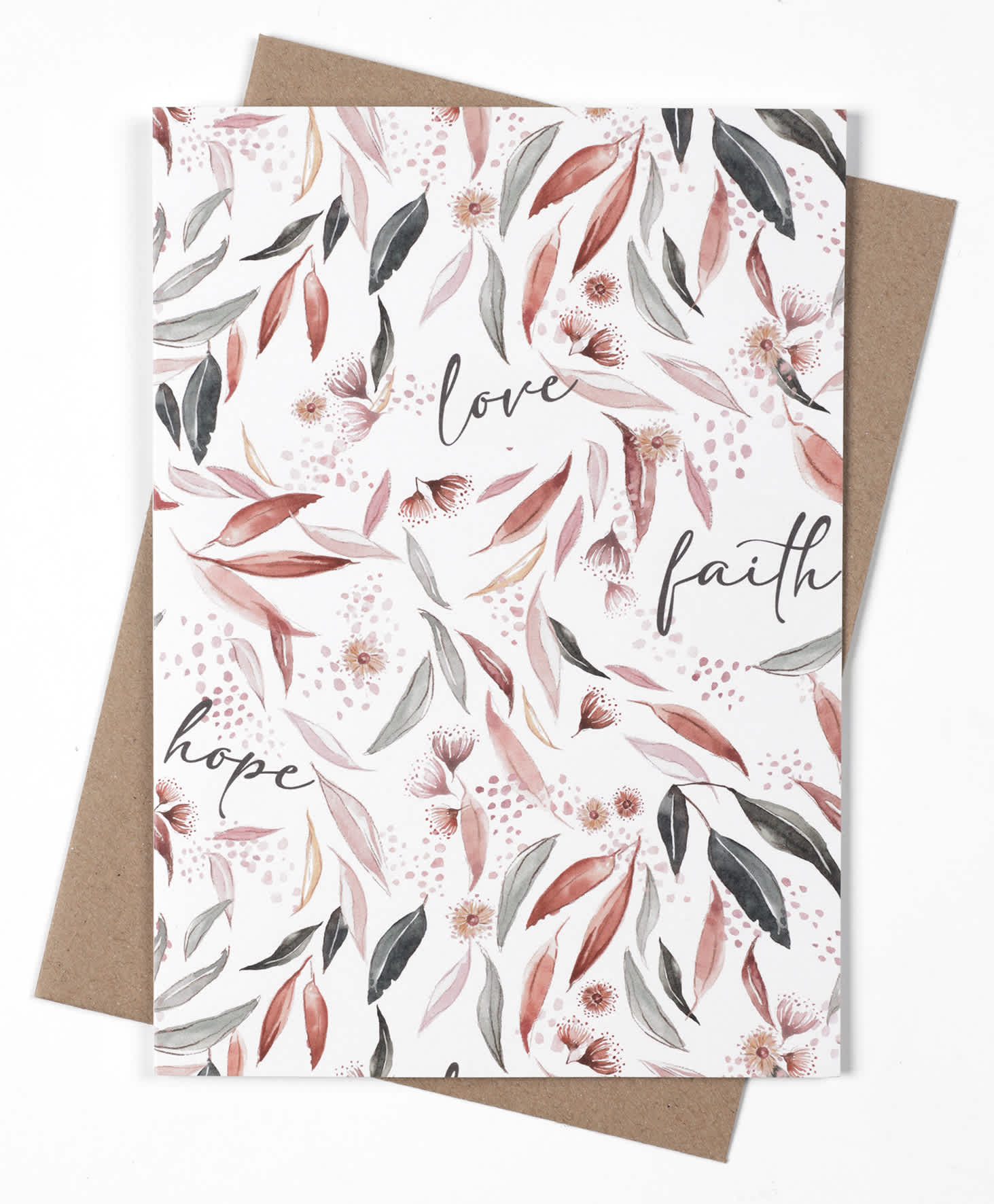 Greeting Card - Gum Blossom Pattern Eph 2-8-9 (Fig Hill Farm) (Australiana)