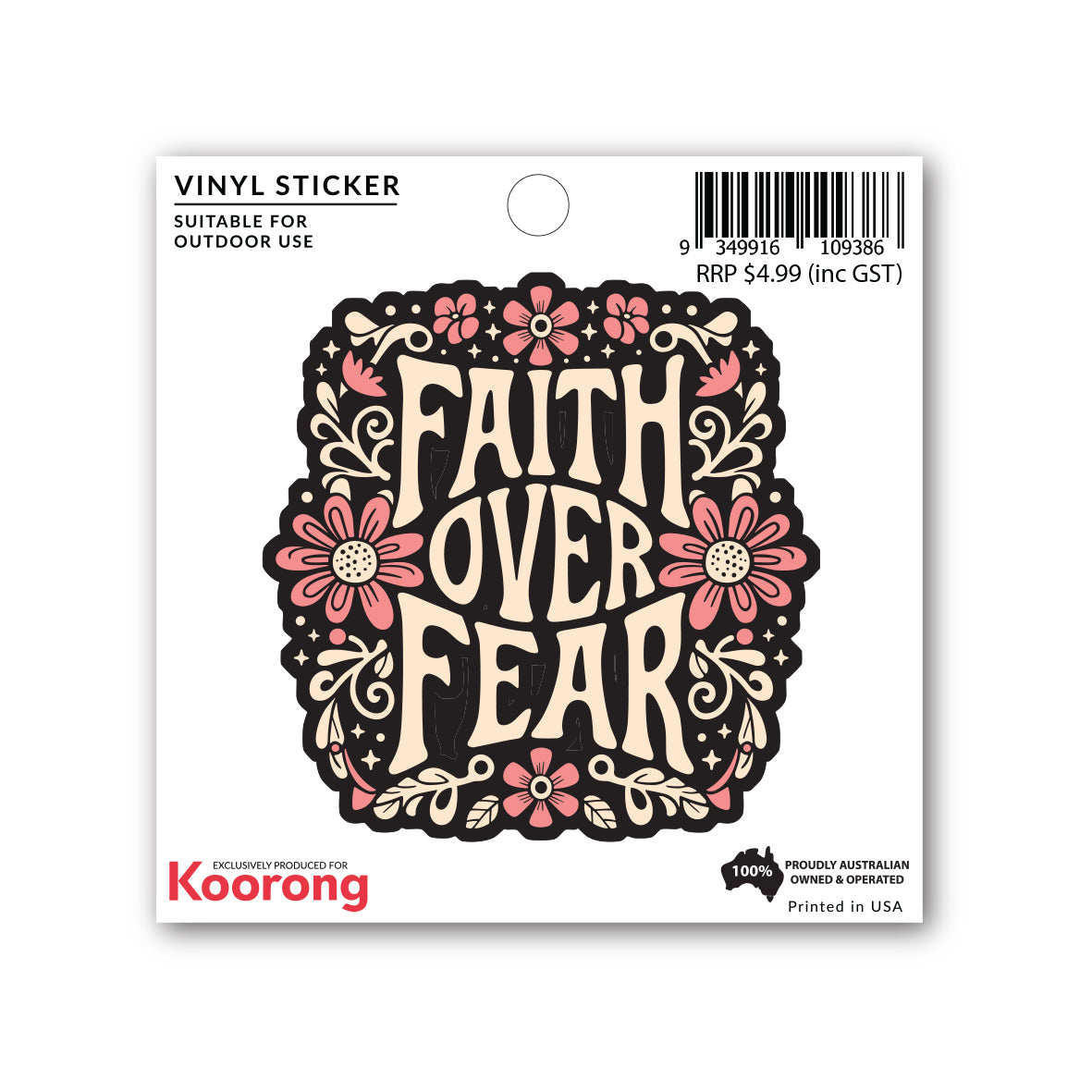 Sticker: Faith Over Fear (Vinyl, Suitable for Outdoor Use)