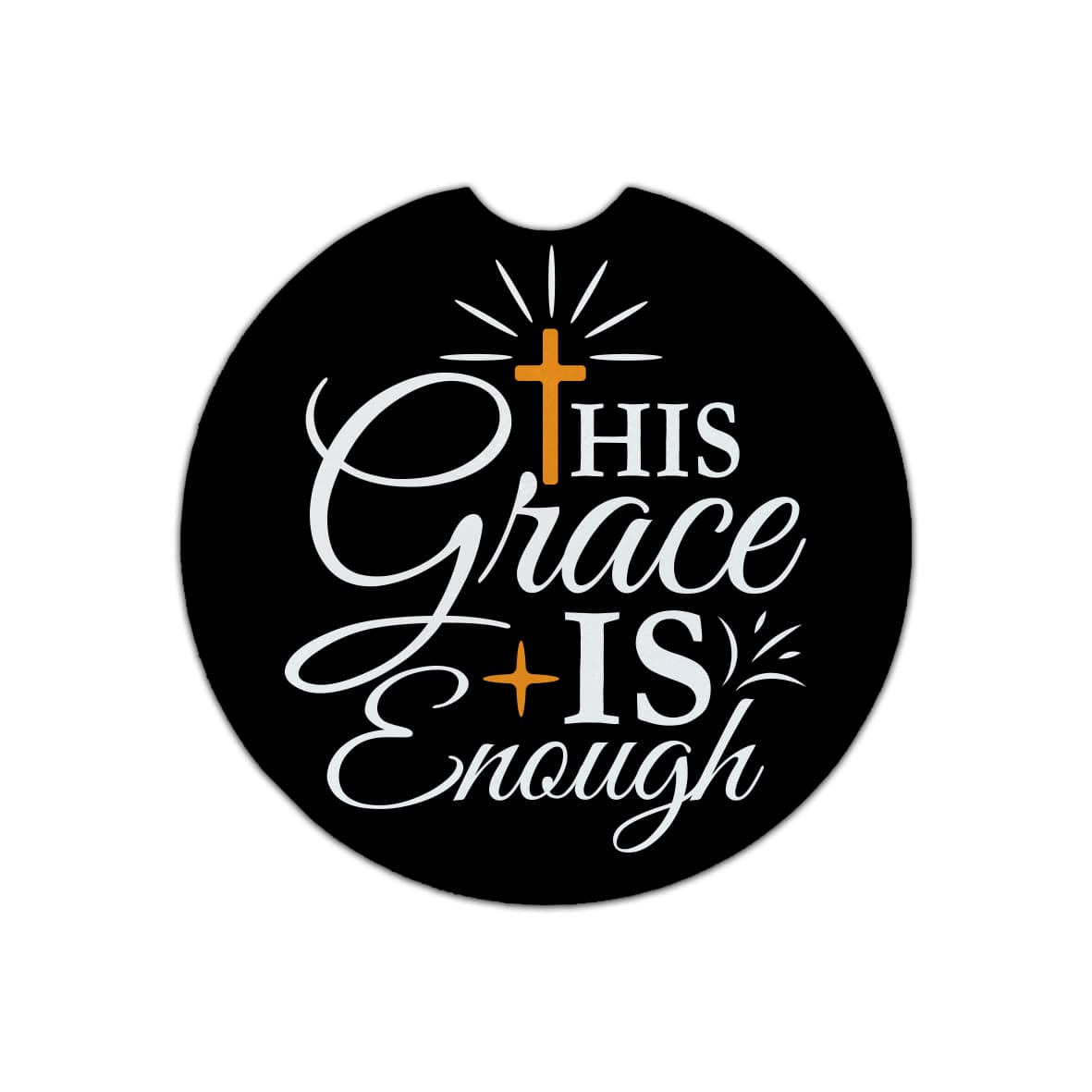 Ceramic Car Coaster: His Grace Is Enough