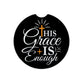 Ceramic Car Coaster: His Grace Is Enough