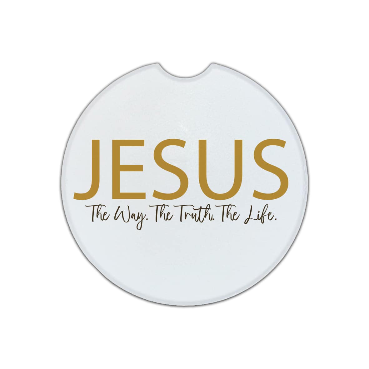 Ceramic Car Coaster: Jesus The Way The Truth The Life