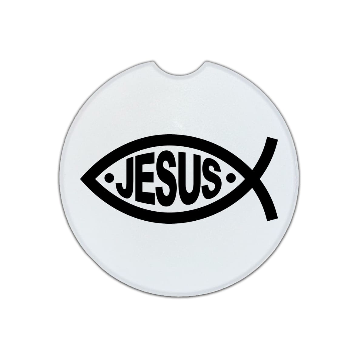 Ceramic Car Coaster: Jesus Fish
