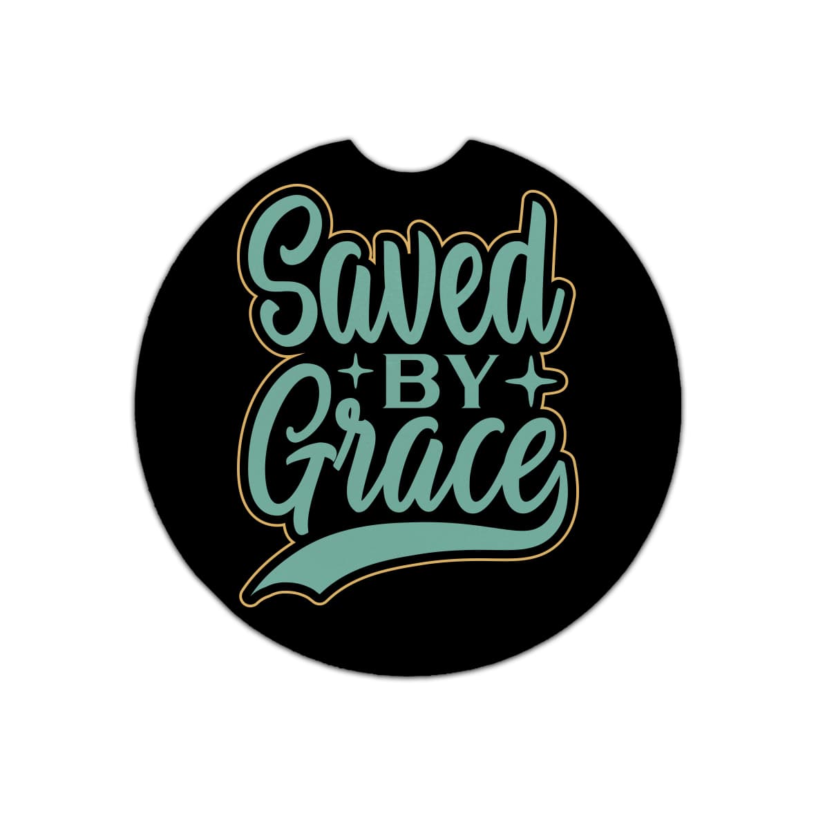 Ceramic Car Coaster: Saved By Grace