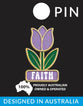 Pin - Tulip Red Glitter Faith