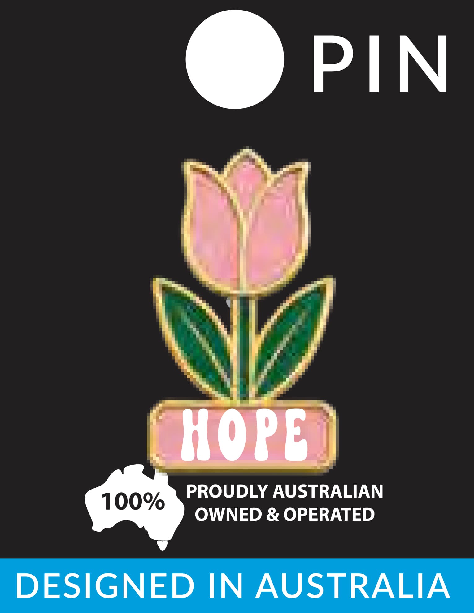 Pin - Tulip Pink Glitter Hope