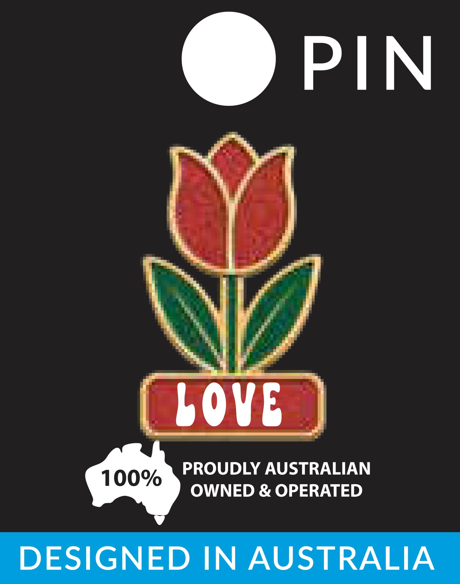 Pin - Tulip Purple Glitter Love
