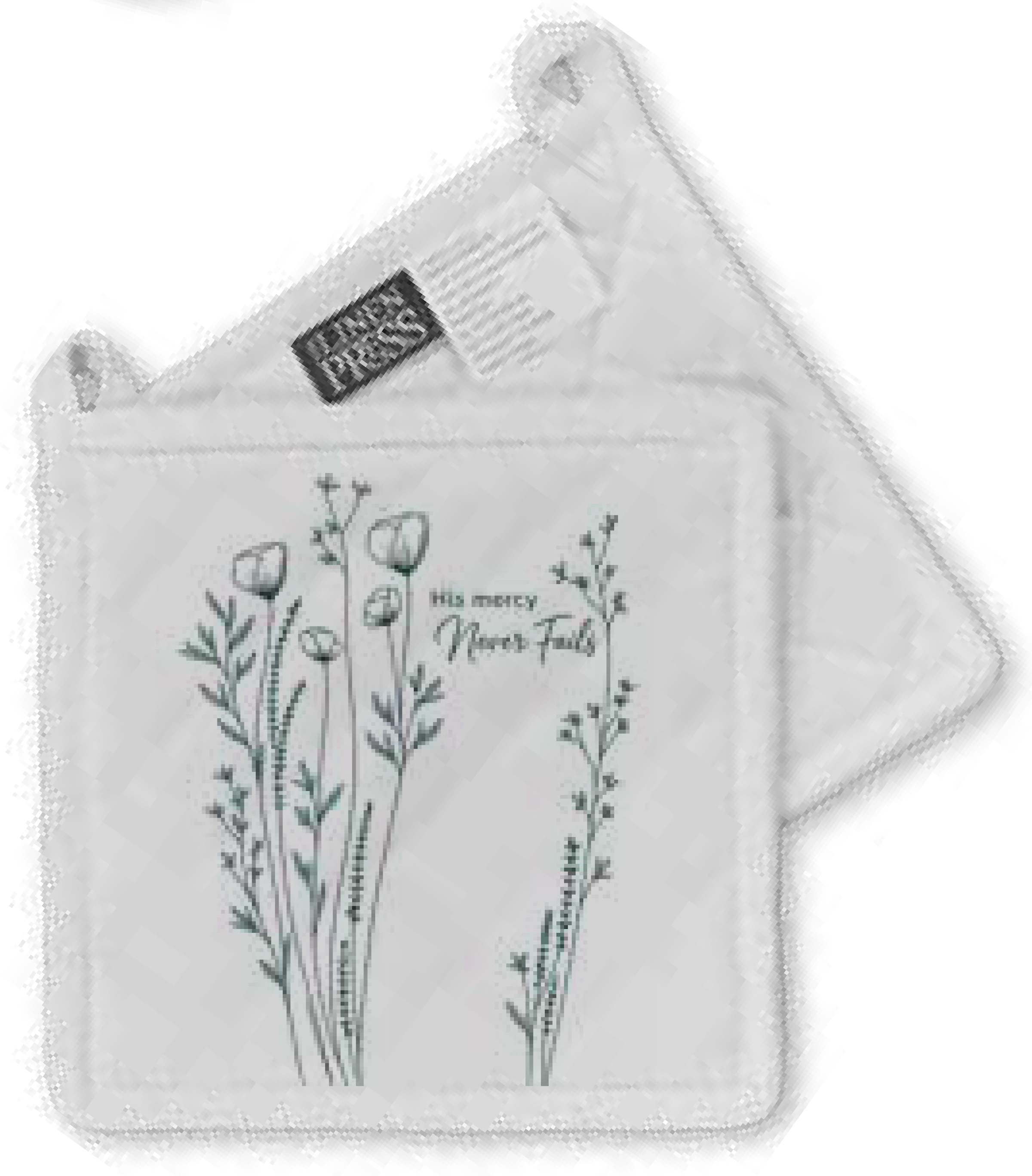 Pot Holder: White, His Mercy Never Fails (Aco Certified Organic Cotton)
