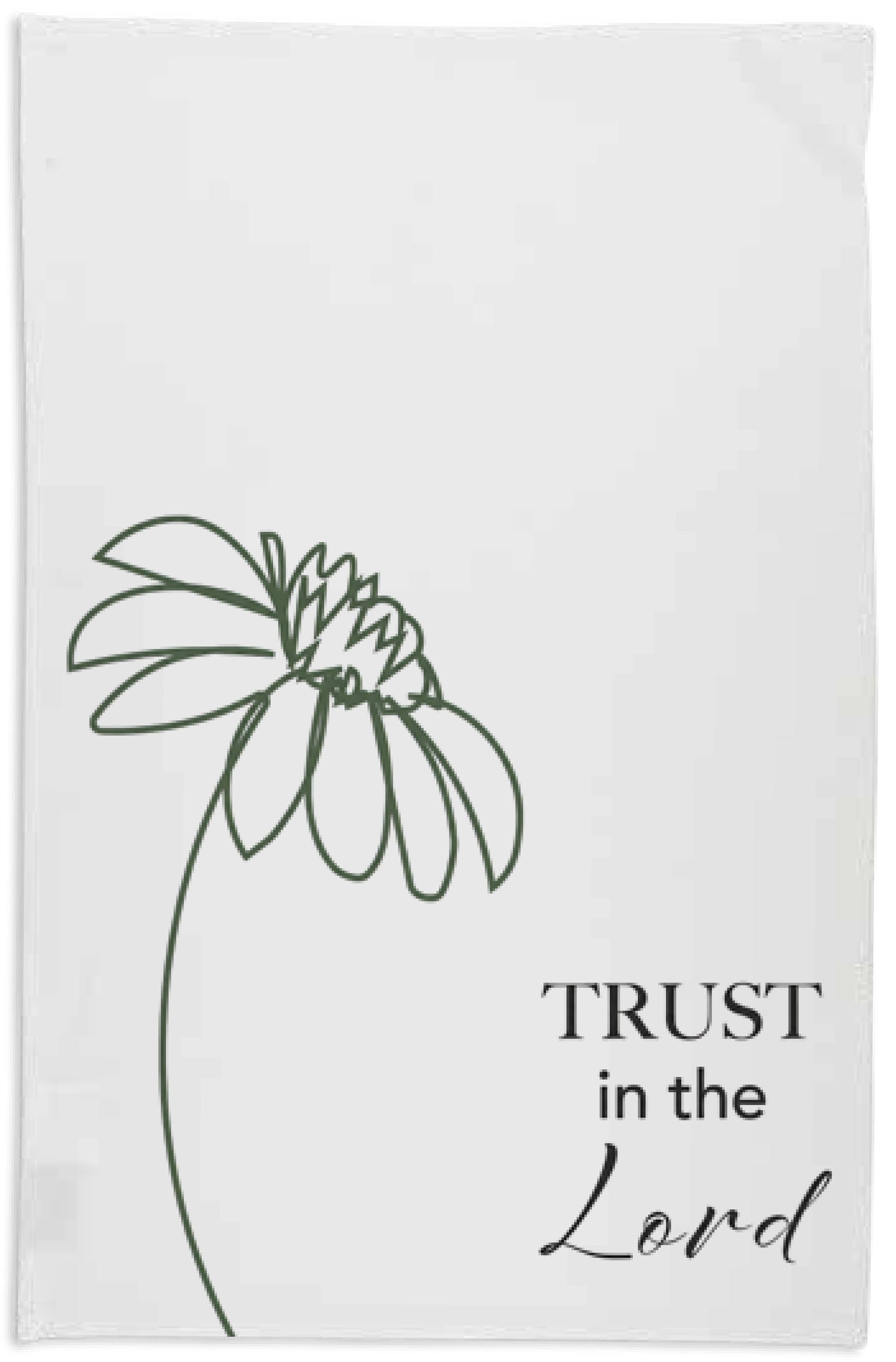 Tea Towel: White, Trust in the Lord (Aco Certified Organic Cotton)