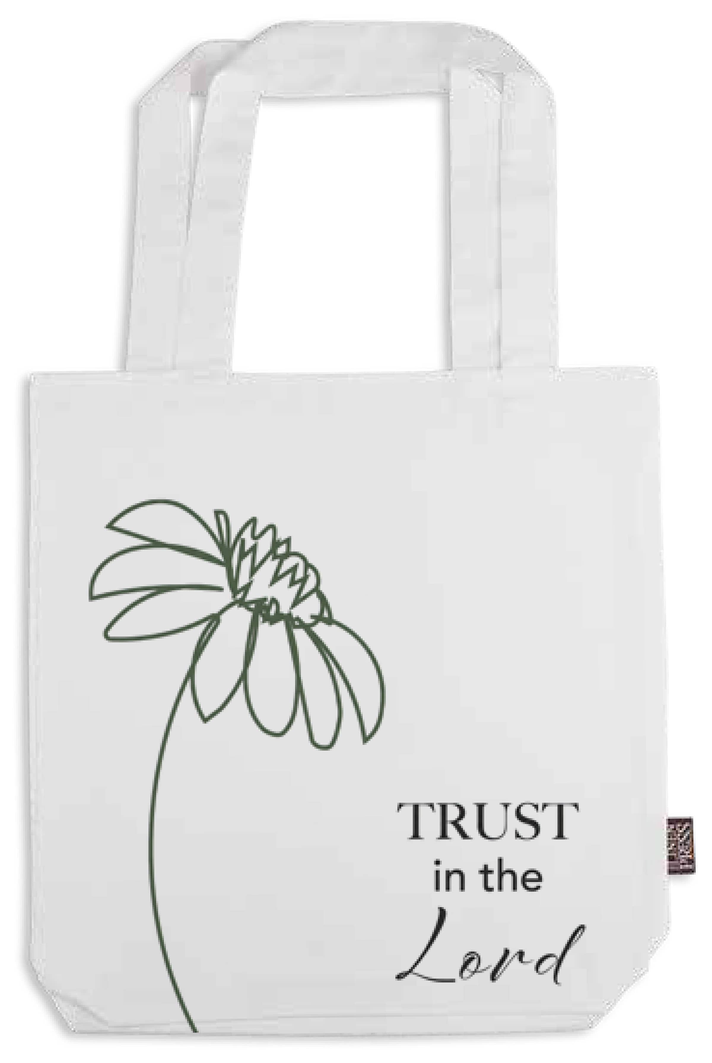 Tote Bag: White, Trust in the Lord (Aco Certified Organic Cotton)