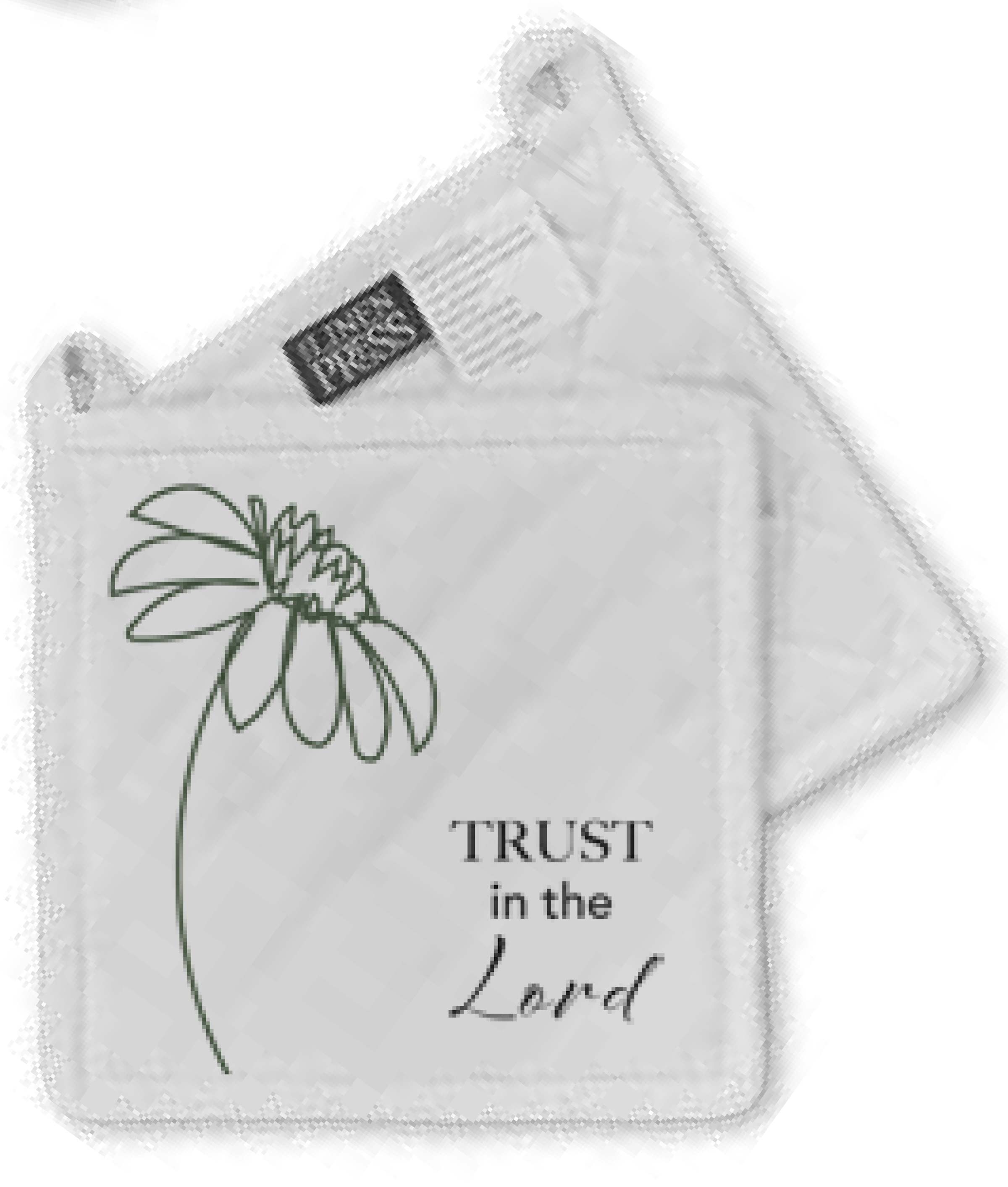 Pot Holder: White, Trust in the Lord (Aco Certified Organic Cotton)