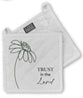 Pot Holder: White, Trust in the Lord (Aco Certified Organic Cotton)
