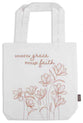 Tote Bag: White, Saved by Grace Through Faith (Aco Certified Organic Cotton)