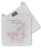 Pot Holder: White, Saved by Grace Through Faith (Aco Certified Organic Cotton)