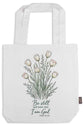 Tote Bag: White, Be Still Psalm 46:10 (Aco Certified Organic Cotton)