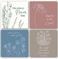 Ceramic Coaster (Set of 4, 1 each, 4 Designs): Square Pastel Florals, His Mercy