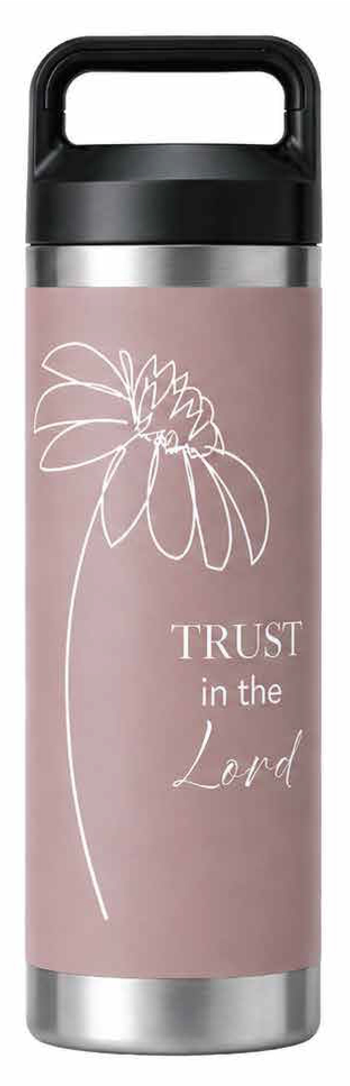 Kakadu Stainless Steel Water Bottle (600mL): Trust in the Lord, Pink