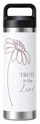 Kakadu Stainless Steel Water Bottle (600mL): Trust in the Lord, White