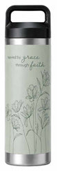 Kakadu Stainless Steel Water Bottle (600mL): Saved By Grace, Green
