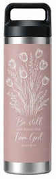 Kakadu Stainless Steel Water Bottle (600mL): Be Still Psalm 46:10, Pink