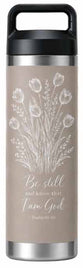 Kakadu Stainless Steel Water Bottle (600mL): Be Still Psalm 46:10, Sand