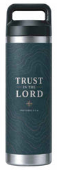 Kakadu Stainless Steel Water Bottle (600mL): Trust in the Lord Topographic, Teal
