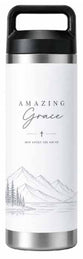 Kakadu Stainless Steel Water Bottle (600mL): Amazing Grace, Mountains, White