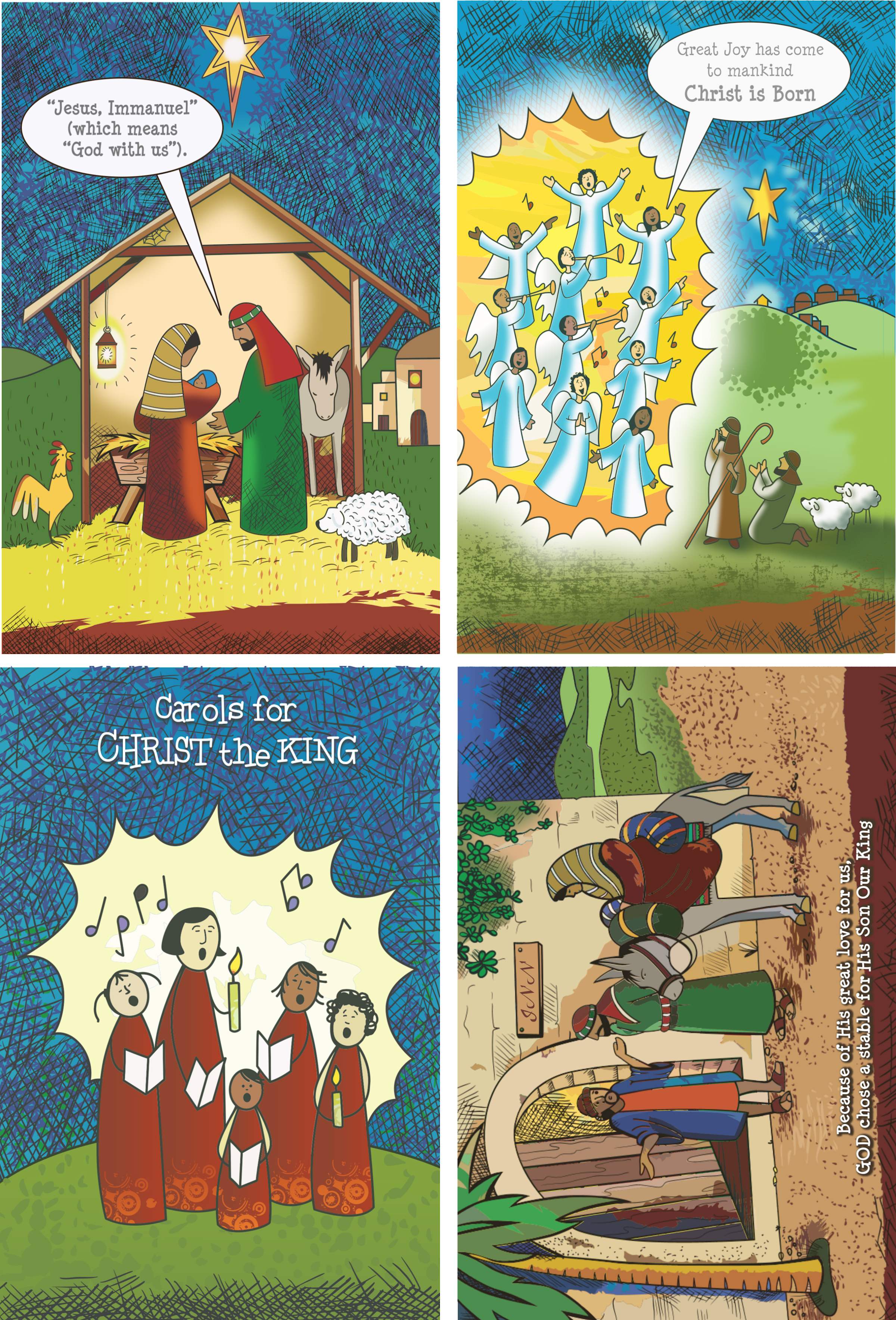 Christmas Card Value Pack B (8 Cards, 2 each 4 Designs)