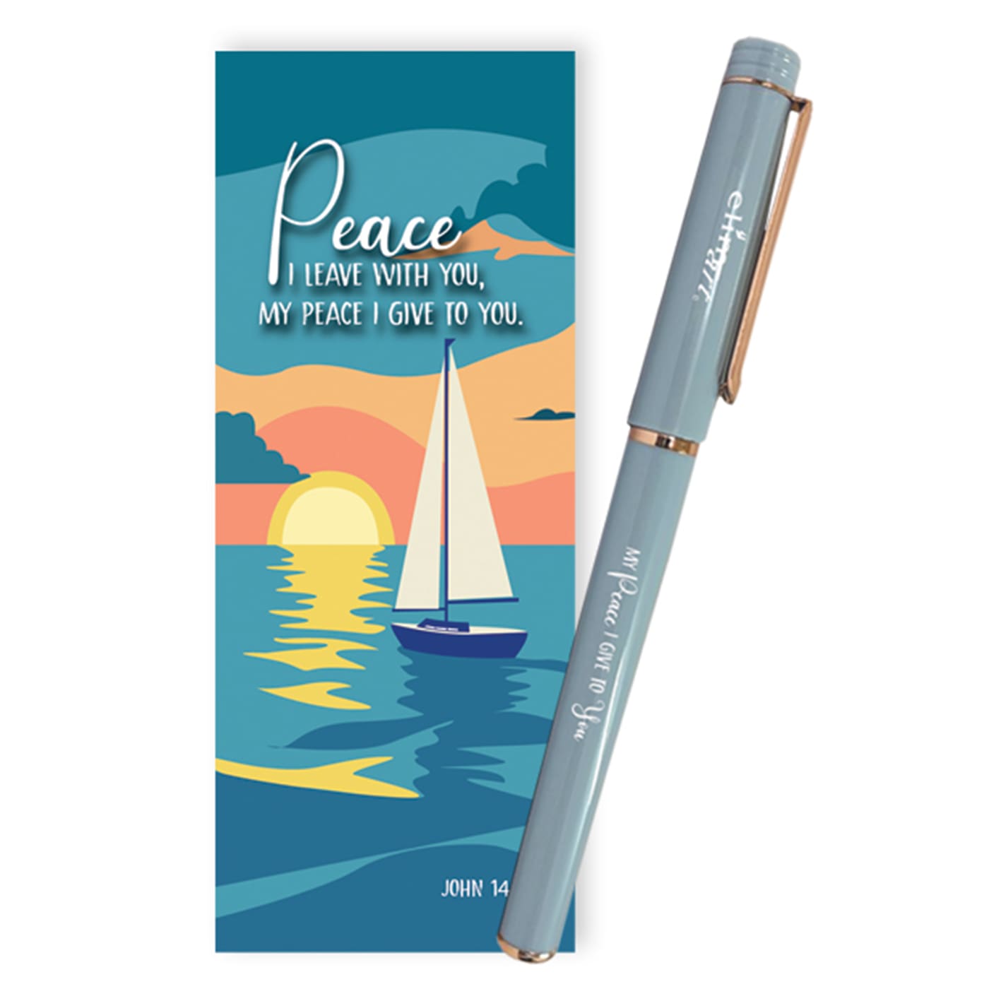 Gel Pen with Bookmark: My Peace I Give To You