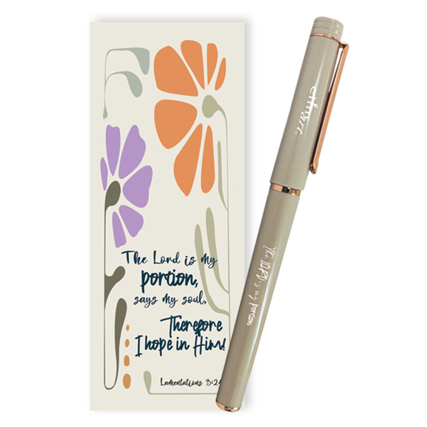 Gel Pen with Bookmark: The Lord Is My Portion