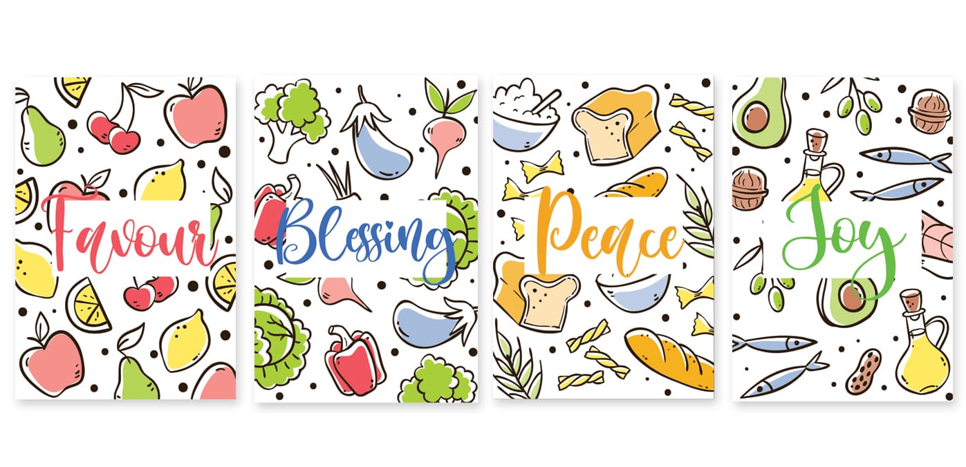 Memo Pad (Set of 4): Food