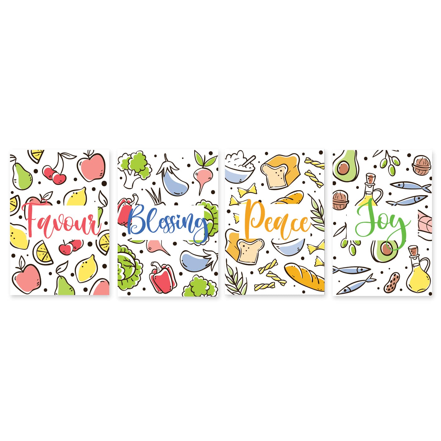 Memo Pad (Set of 4): Food