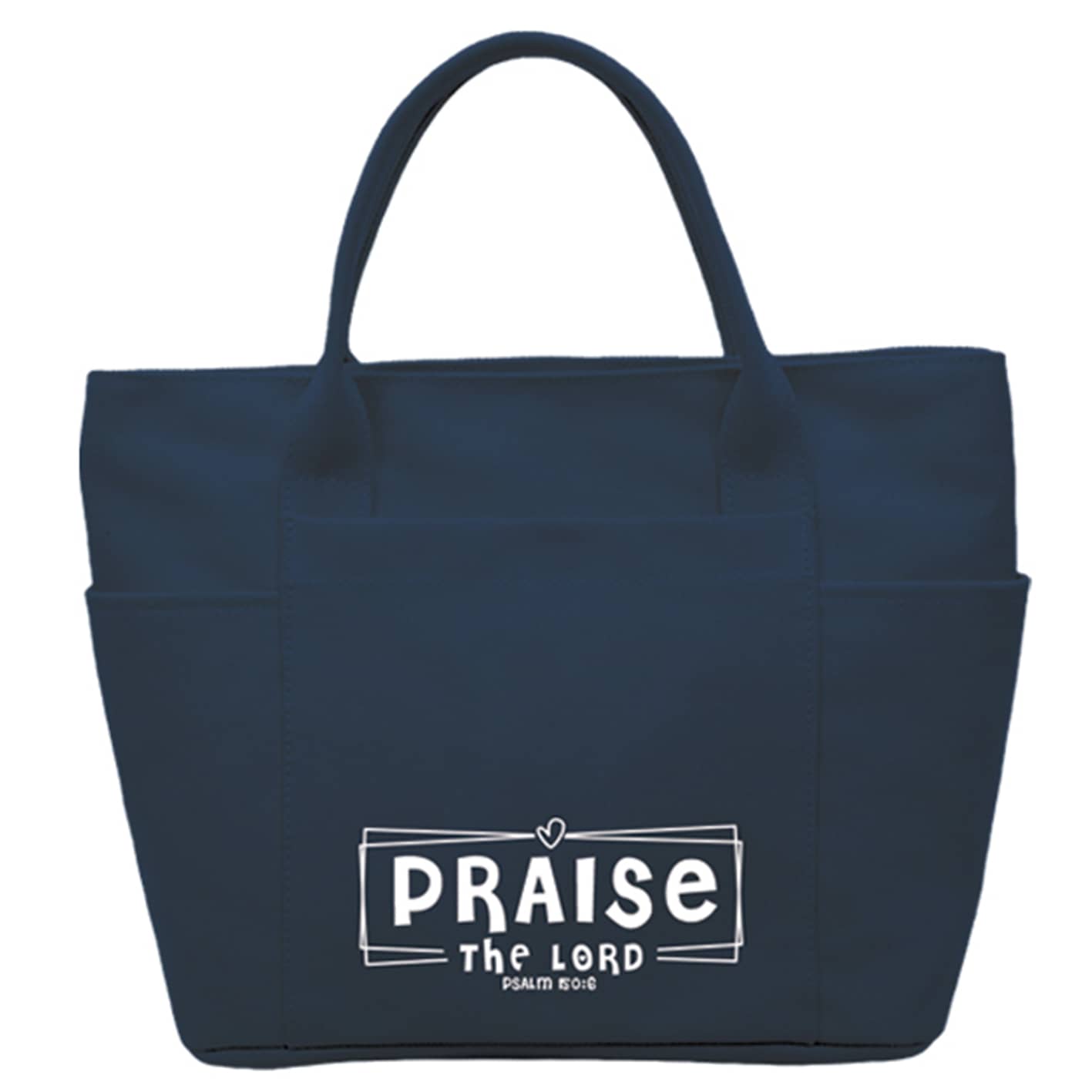 Mini Canvas Tote Bag: Praise The Lord, Dark Blue