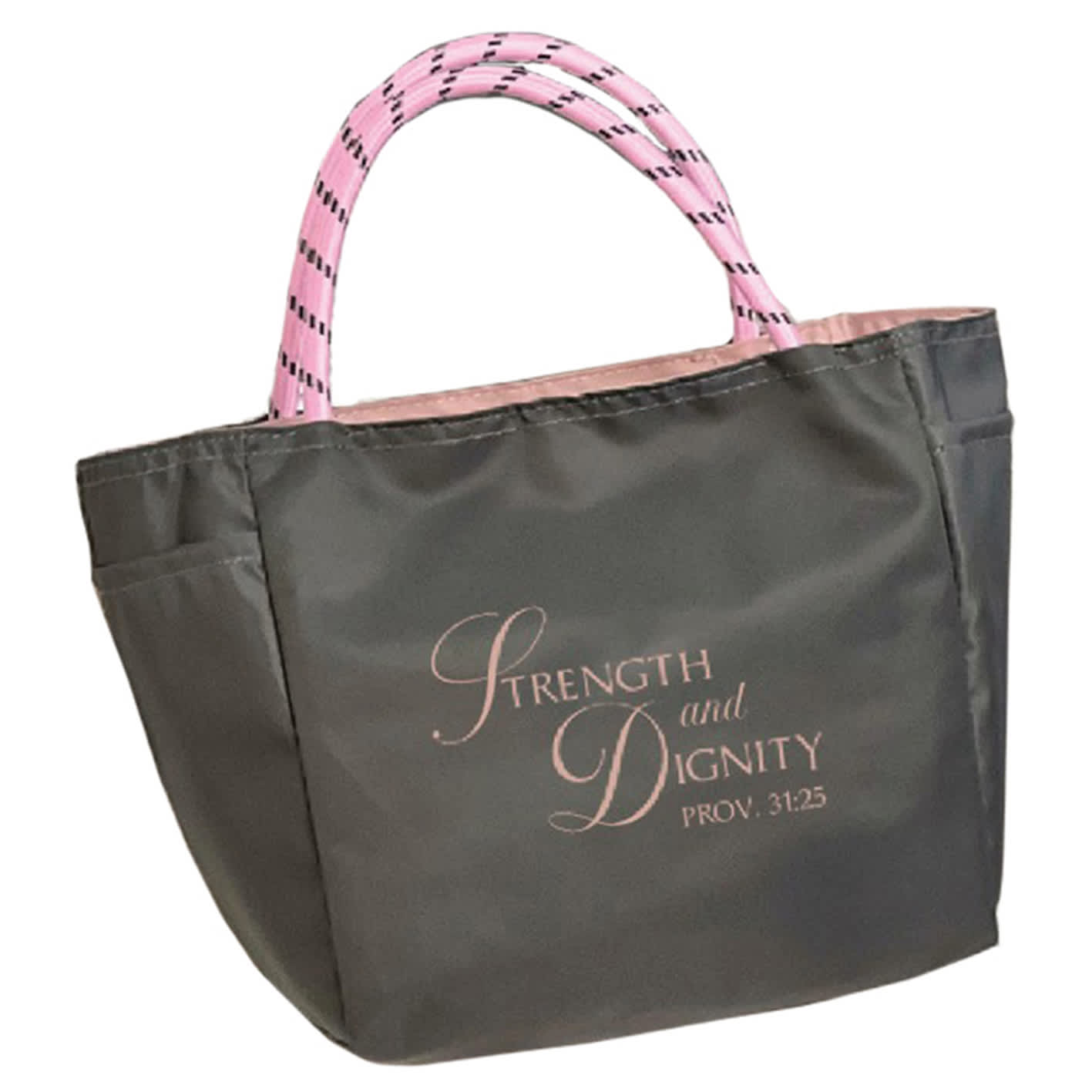 Mini Nylon Tote Bag: Strength And Diginity, Grey