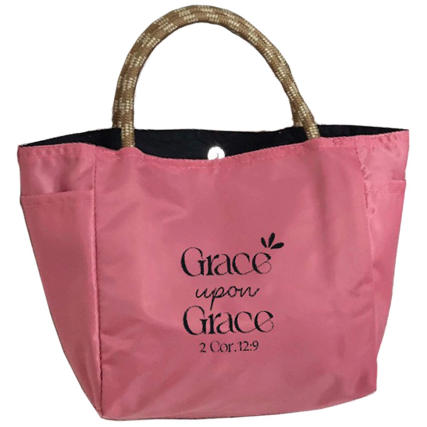 Mini Nylon Tote Bag: Grace Upon Grace, Pink