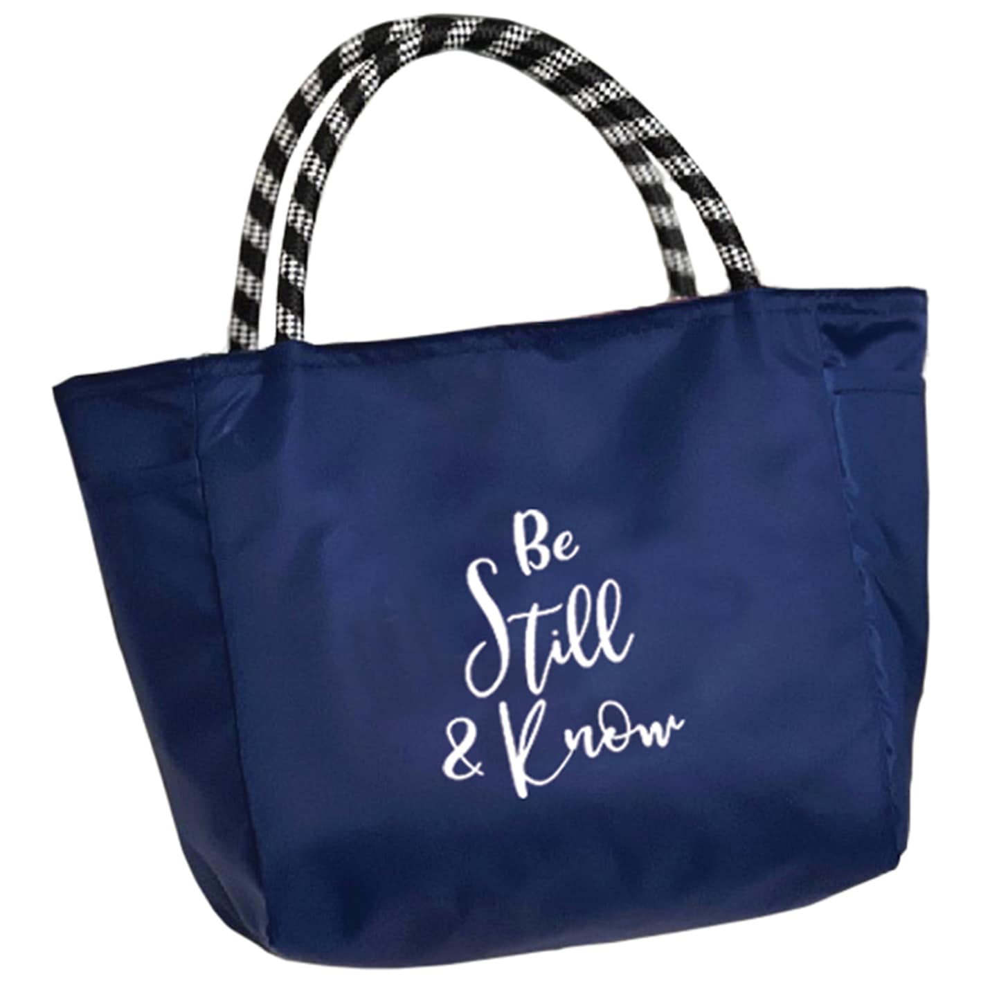Mini Nylon Tote Bag: Be Still & Know, Dark Blue