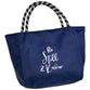 Mini Nylon Tote Bag: Be Still & Know, Dark Blue