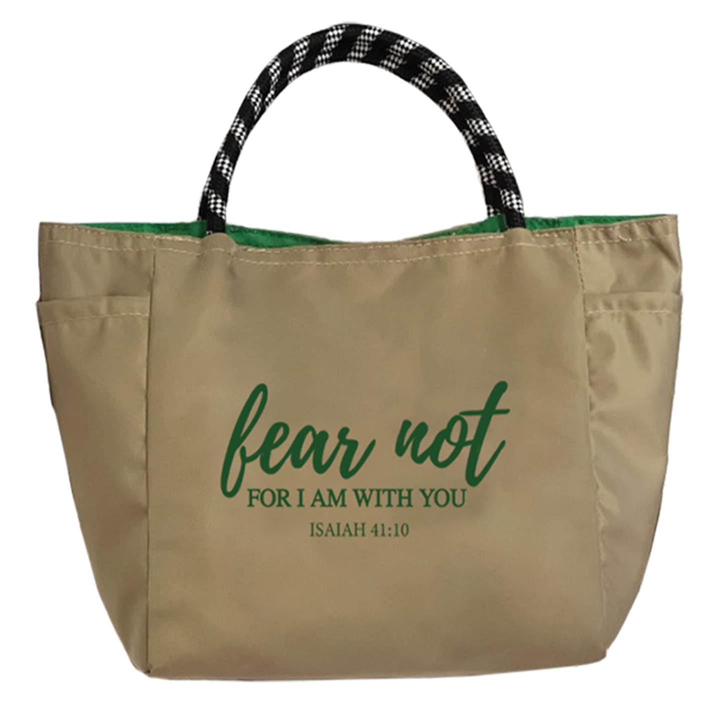 Mini Nylon Tote Bag: Fear Not - Isaiah 41:10, Khaki