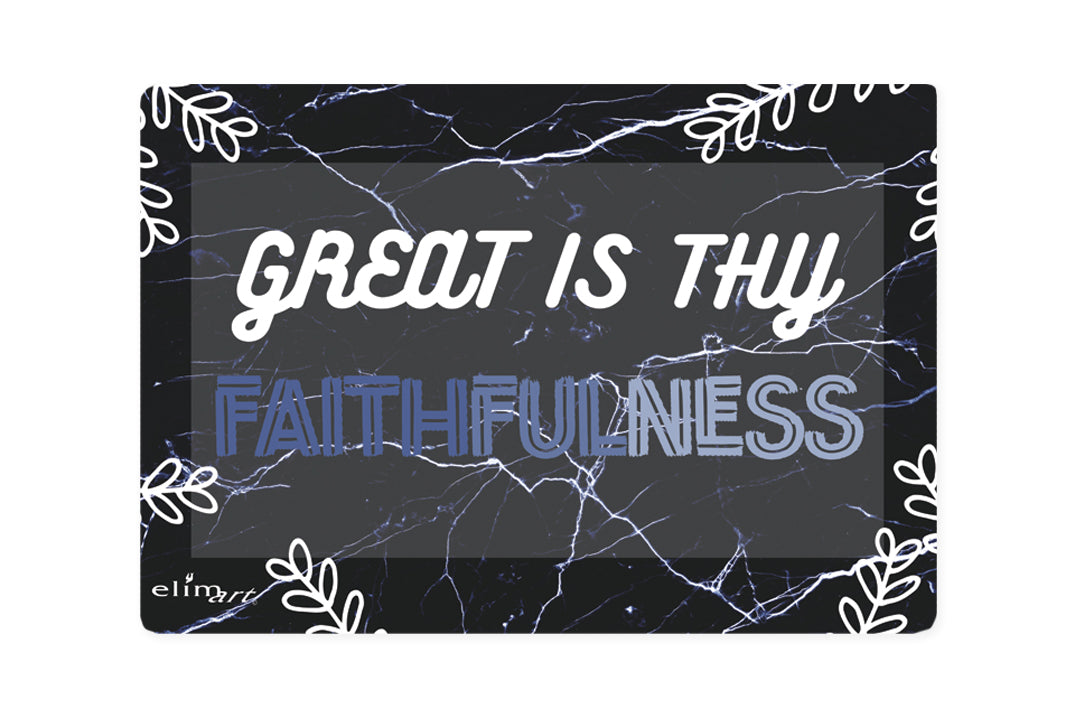 Floor Mat, Pvc Coil: Faithfulness, Black/White/Blue