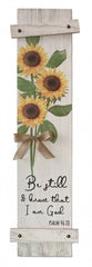 Plaque, Wood: Be Still and Know That I Am God, Sunflowers