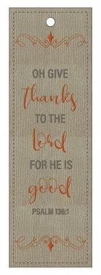 Bookmark (Lux-Leather): Give thanks