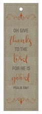 Bookmark (Lux-Leather): Give thanks